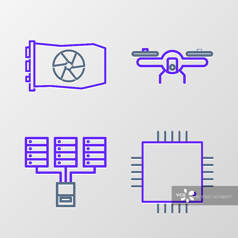 带微电路CPU服务器的处理器图片素材