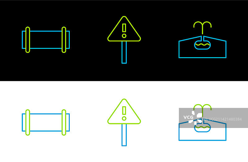 油田工业管道与感叹号图片素材
