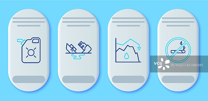 线条样式沉没的油轮和原油泄漏图片素材