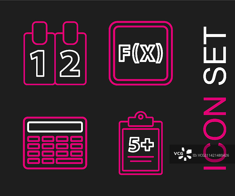 试卷计算器函数线条设计图片素材