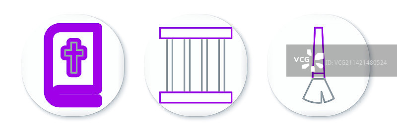 油漆刷、圣经和监狱系列图片素材
