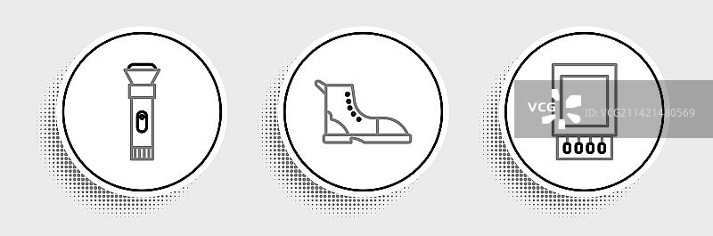 打开的火柴盒、火柴与手电筒banner图片素材