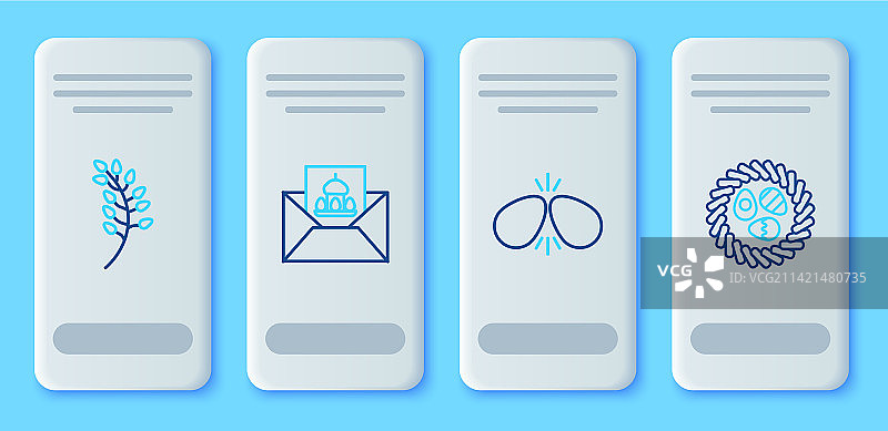 复活节彩蛋贺卡线性组合图片素材