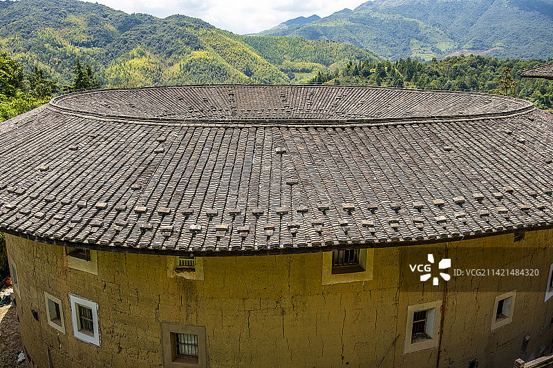 屋顶对天的高角度视图图片素材