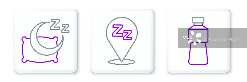 水瓶、睡眠时间和困倦等物品合集图片素材