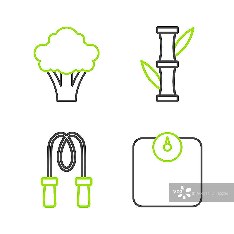 浴室体重秤跳绳竹子线条设计图片素材