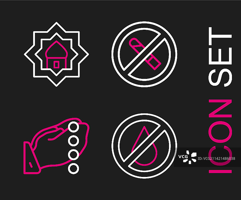 禁止用水和祈祷姿势图片素材