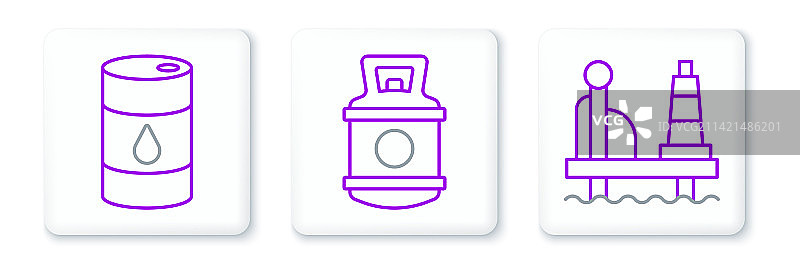 海上油田平台油桶图片素材