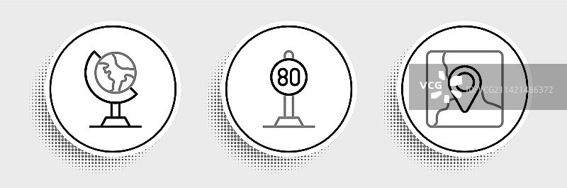 带位置标记的折叠地图和地球图片素材