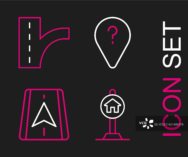 酒店交通标志城市地图线条图片素材