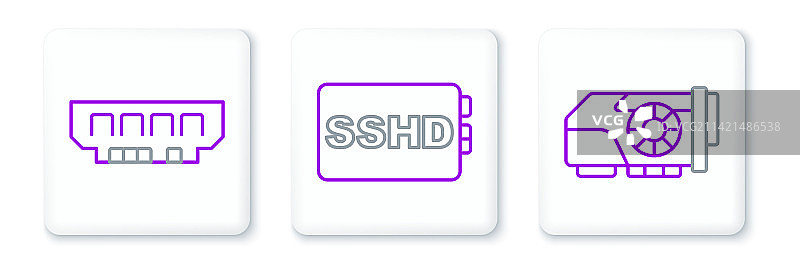 线条风显卡内存图片素材