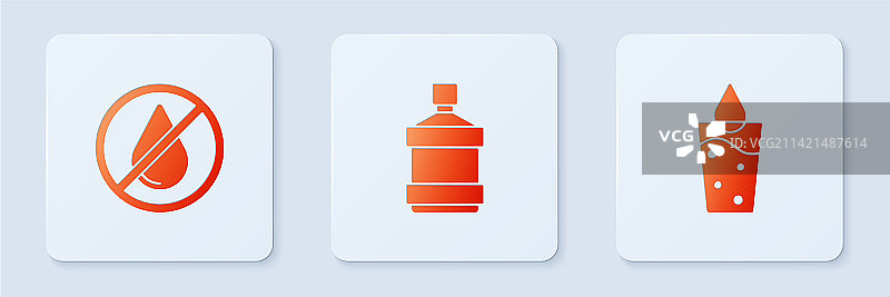 大瓶装纯净水水滴套装图片素材