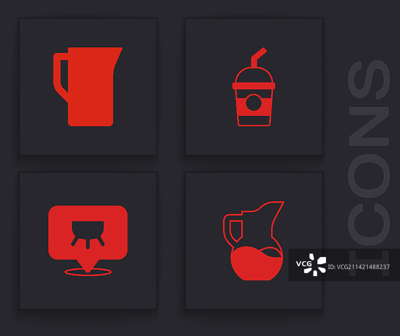 牛奶壶或牛奶罐奶昔和乳房套装图片素材