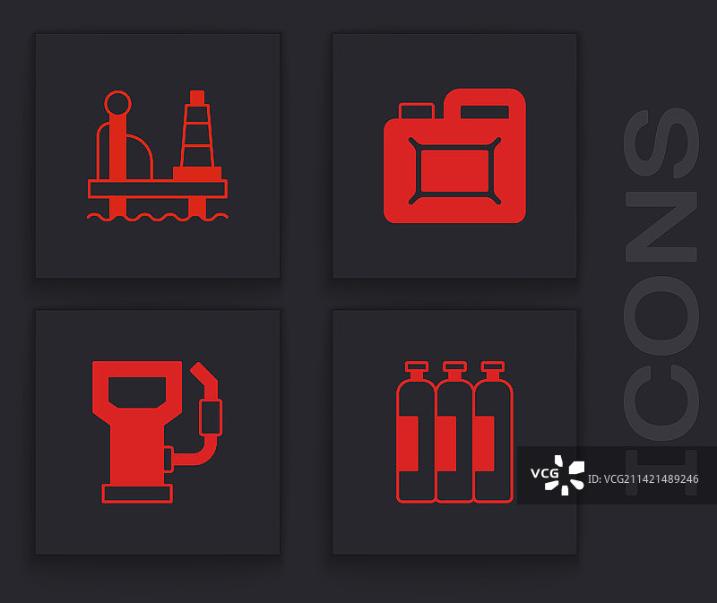 工业用储气罐和石油平台图片素材