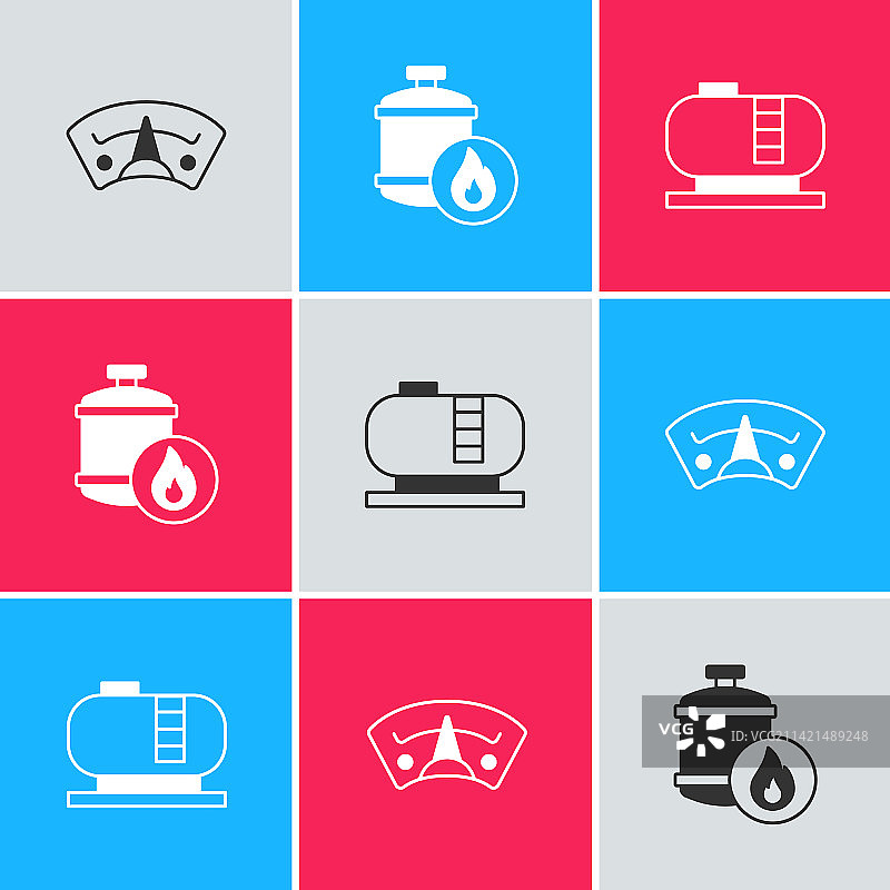 电机燃气表丙烷罐与油存储图片素材