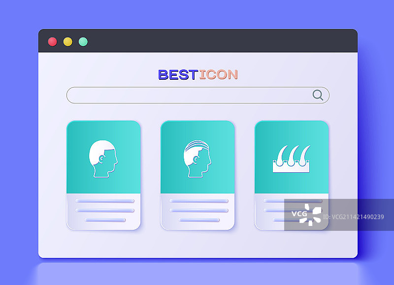 男士发型与毛囊套装图片素材