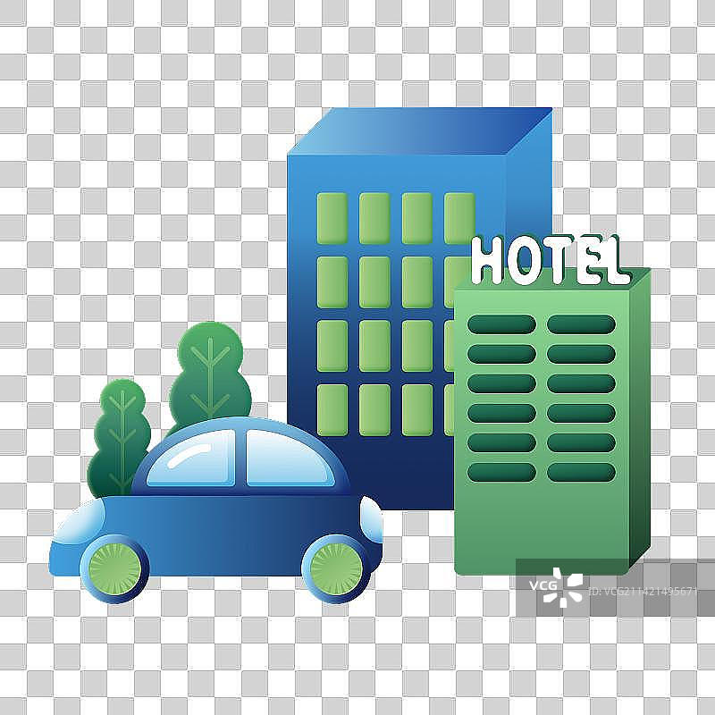 绿色出行旅游元素图片素材