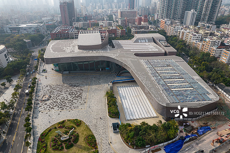 深圳南山文体中心航拍图图片素材
