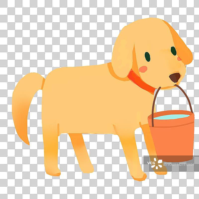 狗狗提水图片素材
