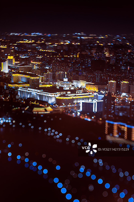 鸟瞰博物馆夜景图片素材