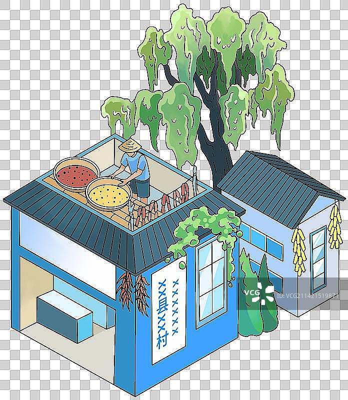 2.5D农村建筑图片素材