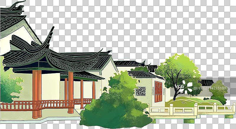 江南建筑远景图片素材