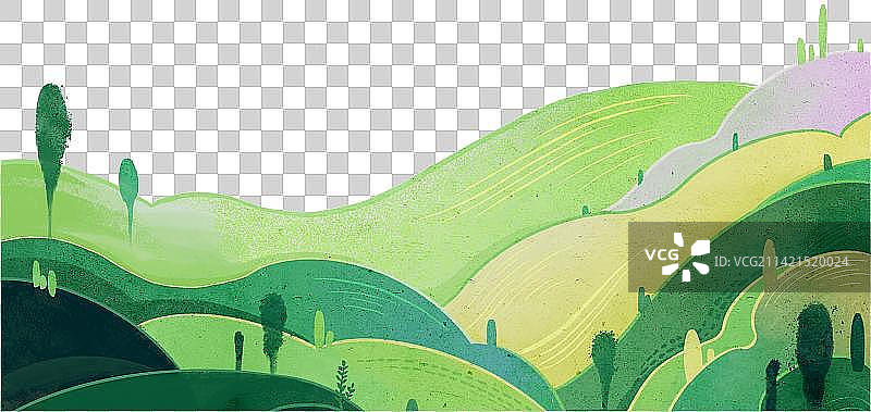 装饰风绿色山脉3图片素材