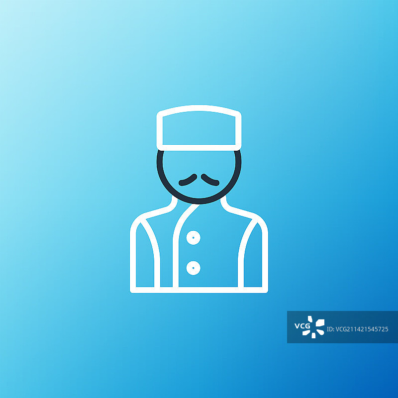 蓝色背景上的线条礼宾图标图片素材