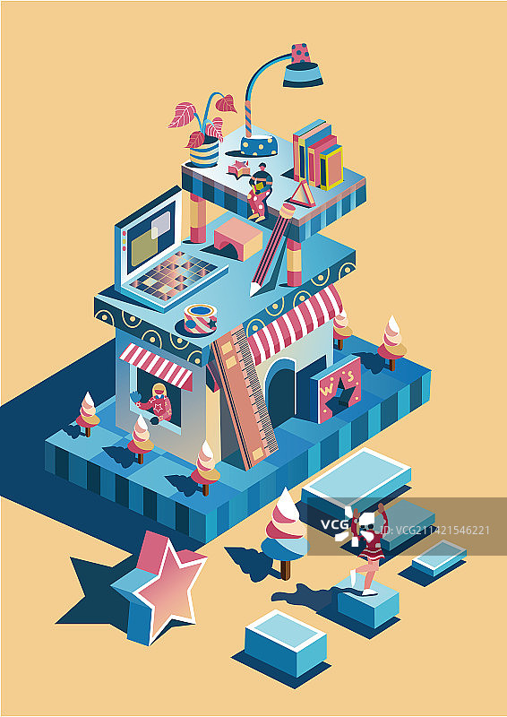 2.5d学习咖啡店图片素材