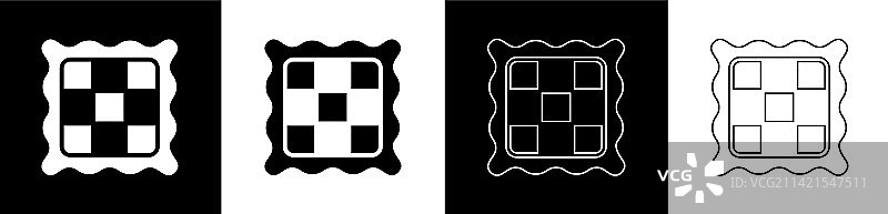 黑色方格餐巾图标图片素材