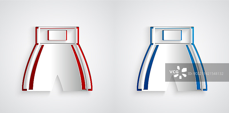 灰色背景上的剪纸拳击短裤图标图片素材