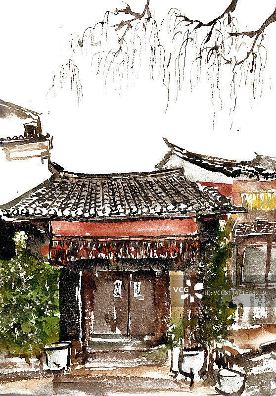 水墨 绽放 花卉 花朵 花瓣 盛开 植物 鲜艳 娇嫩 美丽 水墨画 中国画 花束 粉色 百合花图片素材