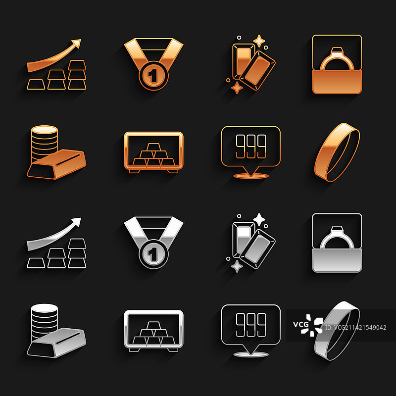 装有金条和钻石戒指的保险箱图片素材