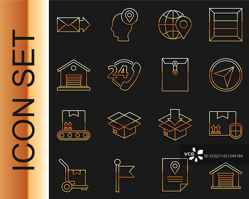 线条仓库配送包装安全图片素材