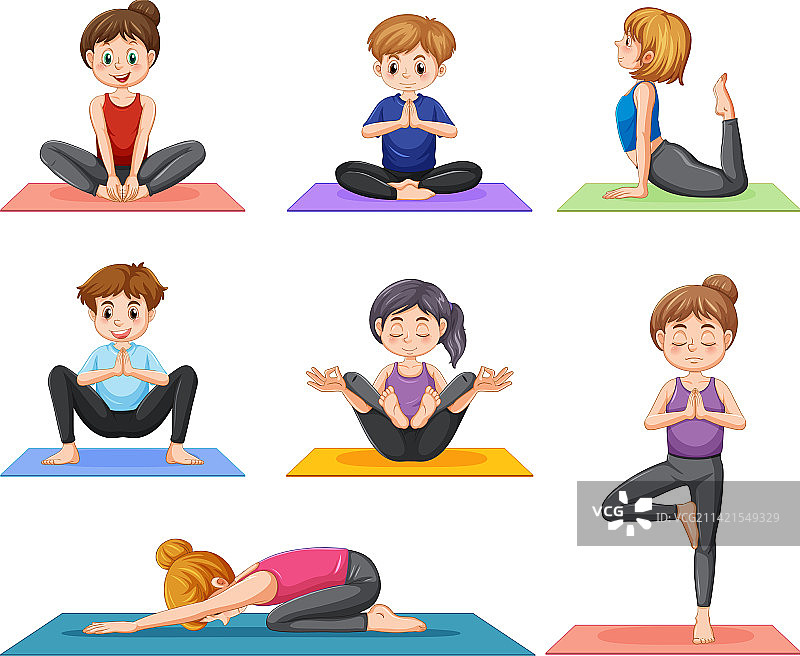 瑜伽姿势合集图片素材