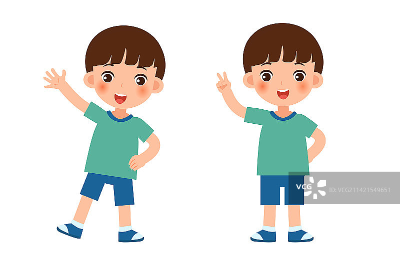 穿T恤小男孩图片素材