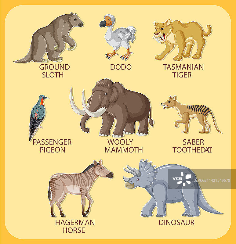 已灭绝动物合集图片素材