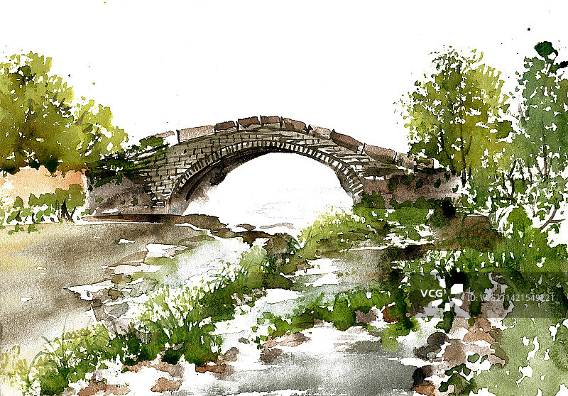 河上的石桥图片素材