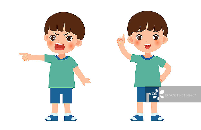 穿T恤小男孩图片素材