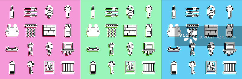 监狱窗户、碎纸机和火图片素材