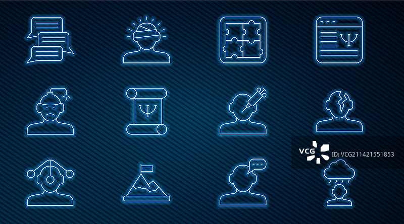 抑郁和沮丧解决方案线条图片素材