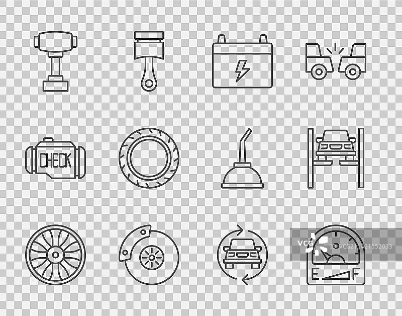 汽车合金轮毂燃油表组合图片素材