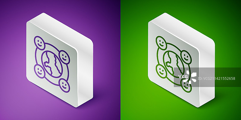 2.5D线条国际社区图标图片素材