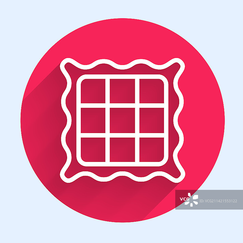 白色线条格子餐巾图标隔离图片素材