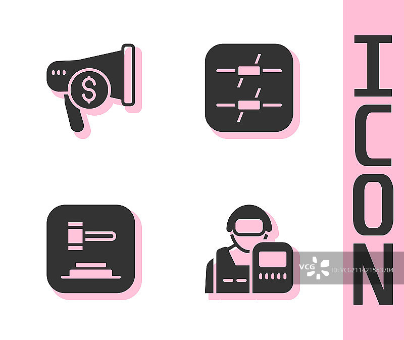 警察扩音器与美元法官图片素材