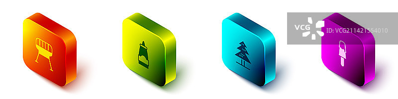 2.5D烧烤架调味瓶树套装图片素材