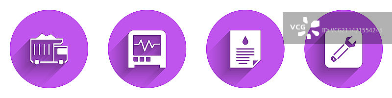 矿用自卸车地震仪油滴套装图片素材