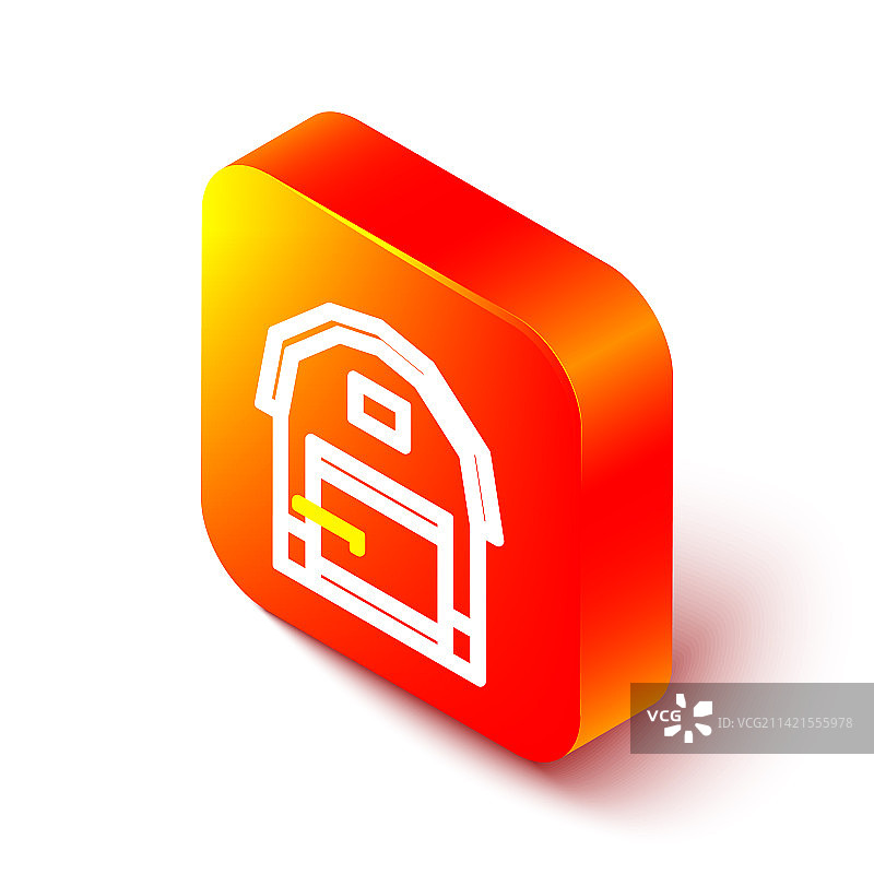 白色背景上孤立的2.5D线条农舍图标图片素材