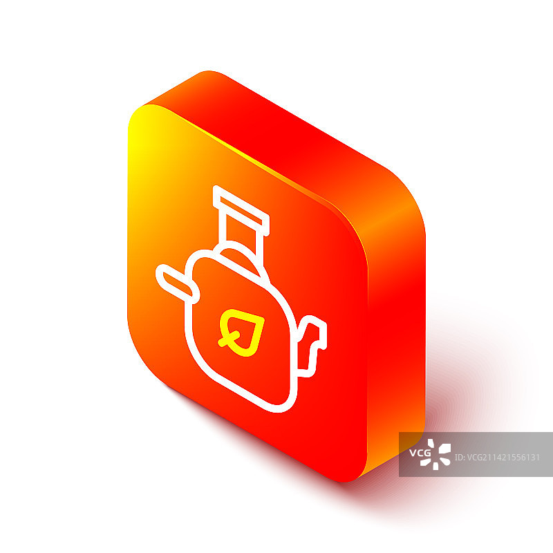 2.5D线条茶叶壶图标图片素材