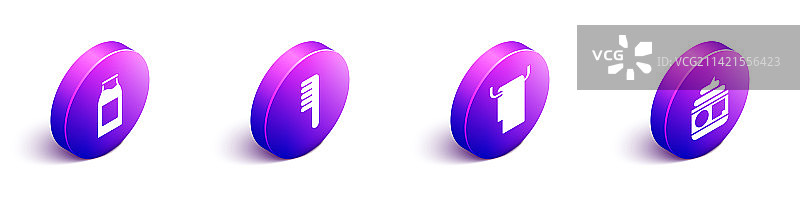 2.5D牛奶瓶毛刷毛巾套装图片素材